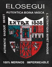Cargar imagen en el visor de la galería, Boina Vasca Txapela Elosegui 1858 negra 100% lana Impermeabilizada sin badana - El triunfo Velayos