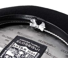 Cargar imagen en el visor de la galería, Boina Vasca Txapela Elosegui 1858 negra 100% lana merino Impermeabilizada con badana - El triunfo Velayos